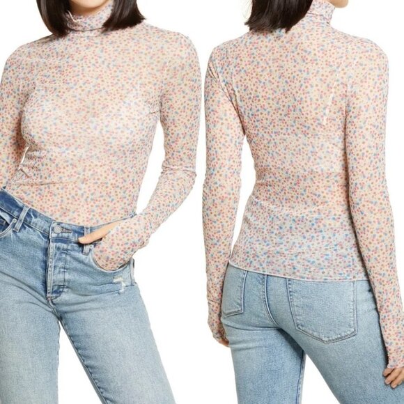 Revolve AFRM‎ Zadie Top Ditsy Summer Floral Size Medium Dollskill Sheer Top NEW - Picture 10 of 10